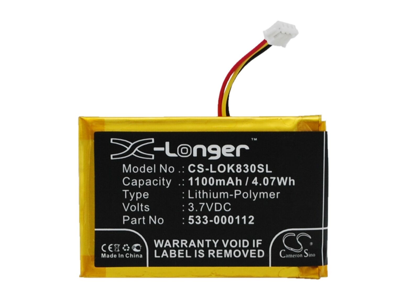 Replacement Battery For Logitech 3.7v 1100mAh / 4.07Wh Keyboard Battery