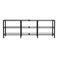thumbnail image 3 of Maklaine Transitional Metal and Glass TV Stand in Matte Black, 3 of 3