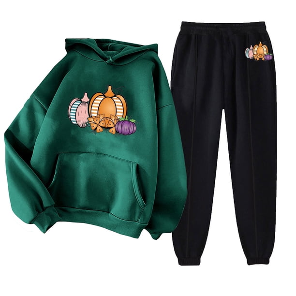 Puntoco Sudadera con capucha para mujer, sudadera con bolsillo de manga larga, pantalones de moda para mujer, conjunto de sudadera con estampado navideño, liquidación Puntoco Puntoco-2904