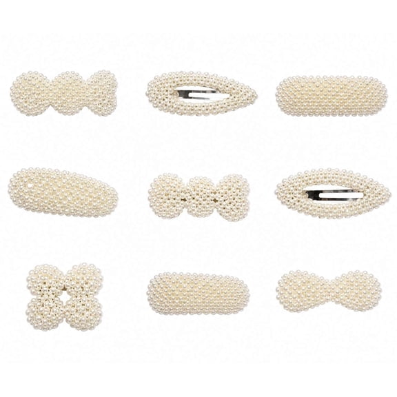 Pearl Hair Clips for Women – Elegant Beaded Snap Hair Pins Set | Stylish Barrette Hair Accessories for Daily Wear, Party & Wedding (Multi-Design Pack)
