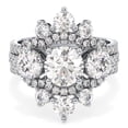 thumbnail image 2 of Cluster Bridal Three Engagement Ring For Women's 1.8 Ct Diamond 14K White Gold Over, 2 of 2