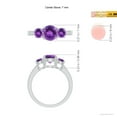 thumbnail image 4 of ANGARA Natural Three Stone Round 1.15 ct Amethyst Ring with Diamond Accents in 14K White Gold for Women (Size-7mm) | February Birthstone, Anniversary, Jewelry Gift for Women | Natural Amethyst Ring, 4 of 8