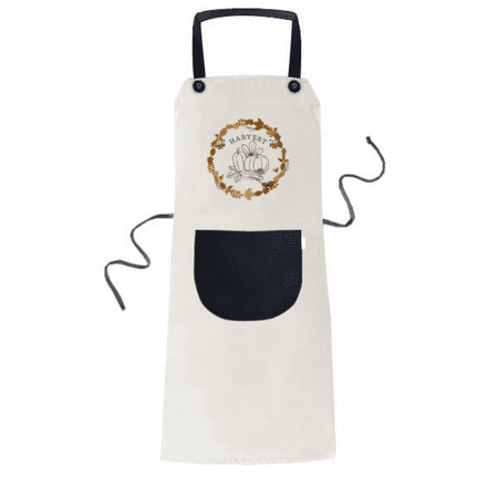 

Thanksgiving Day Garland Pattern Apron Adjustable Bib Cotton Linen BBQ Kitchen Pocket Pinafore