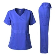 Dagacci Medical Uniform Women's Scrubs Set Stretch Ultra Soft Top and Pants
