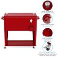 thumbnail image 3 of FreeLung 80QT Rolling Cooler Cart with Wheels Ice Chest Outdoor Backyard Coolers on Wheels Red, 3 of 7