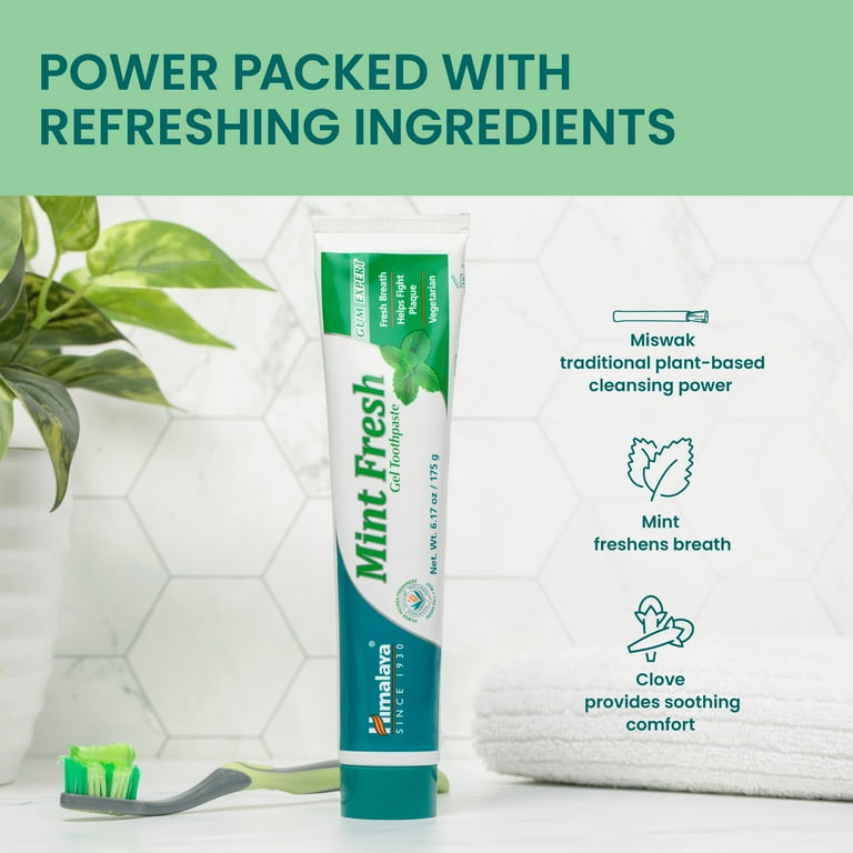 Himalaya, Mint Fresh Gel Toothpaste, 6.17 oz, Fluoride-Free, Two Pack -  Walmart.com