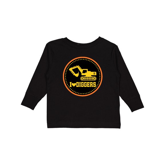 Inktastic Digger Construction Truck Boys Boys Long Sleeve Toddler T-Shirt