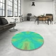 thumbnail image 3 of Ahgly Company Indoor Rectangle Patterned Lime Mint Green Area Rugs, 7' x 10', 3 of 6