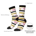 thumbnail image 4 of Disketp Gold Glittering Hearts and Flamingos Unisex Crew Socks Lightweight Breathable Ventilation Ankle Socks, Mid-calf socks for Daily, 4 of 6