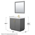 thumbnail image 6 of Wyndham Collection Miranda 36" Wood&Marble Single Bathroom Vanity in Gray/Gold, 6 of 7