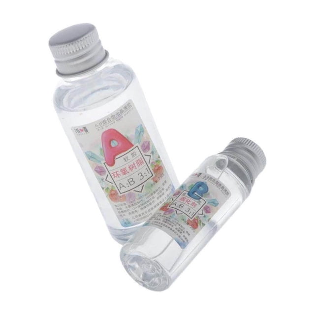 serony 1 Ensemble Colle en Résine Époxy Cristal Transparent AB pour Bricolage 3:1 100 g Colle Souple