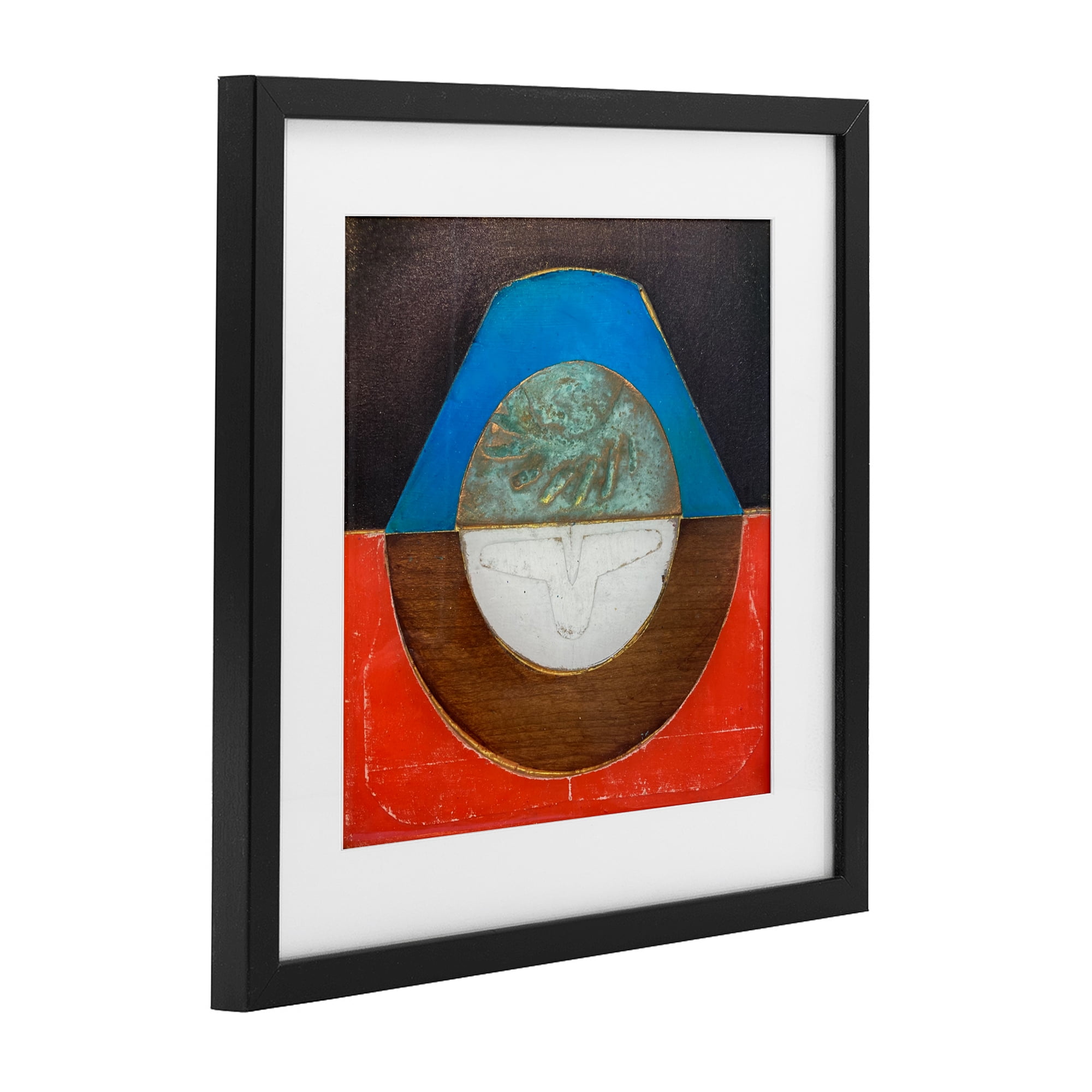 Stupell Industries Round Rustic Symmetry Black Framed Print Under Glass, design by Matthew Finger