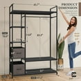 thumbnail image 2 of CAPHAUS 979lbs Capacity Garment Rack for Hanging Clothes, Heavy Duty Open Wardrobe w/Hanging Rods & Fabric Drawers, Free Standing Closet Organizer, Metal Closet, Closet Rack w/White Wooden Shelves, 2 of 9