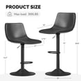 thumbnail image 4 of Daluvenix Counter Height Bar Stools with Back Set of 2,Modern BarStools with PU Leather, Adjustable Swivel High Back Bar Stool Chair with Footrest for Kitchen Island,Black, 4 of 8