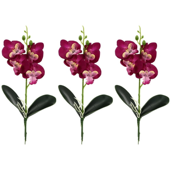 EeaseMX 3 mini phalaenopsis simuladas para decoración de interiores con flores falsas.