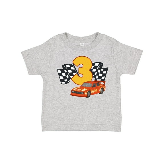 Inktastic Number Three Race Car Boys or Girls Toddler T-Shirt