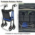 thumbnail image 6 of Yescom Rollator Walker with Seat, Elderly Assistance Products, Upright Bariatric Walker for Seniors, Blue, 6 of 9