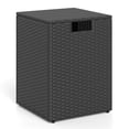 thumbnail image 1 of Costway Table de Couvercle pour Réservoir de Propane, Boîte de Rangement Carrée de 16 Pouces en Rotin PE pour Réservoir de Gaz avec Couvercle Rabattable Noir, 1 of 10