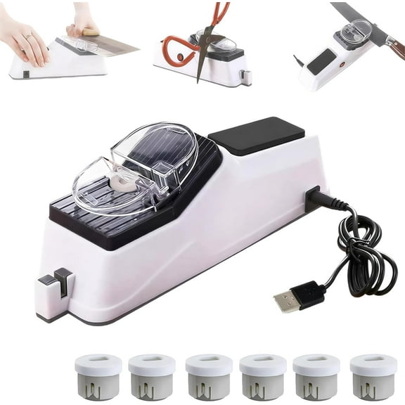 Besyner Sharp Pro USB Electric Knife Sharpener for Home Commercial Chef, Double Sided Knife Sharpener, Quick Sharpening & Polishing