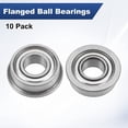 thumbnail image 4 of Uxcell 10-Pack MF115ZZ Flanged Ball Bearing, 5x11x4mm Metal Sealed Chrome Steel for Wheelbarrow, 4 of 6