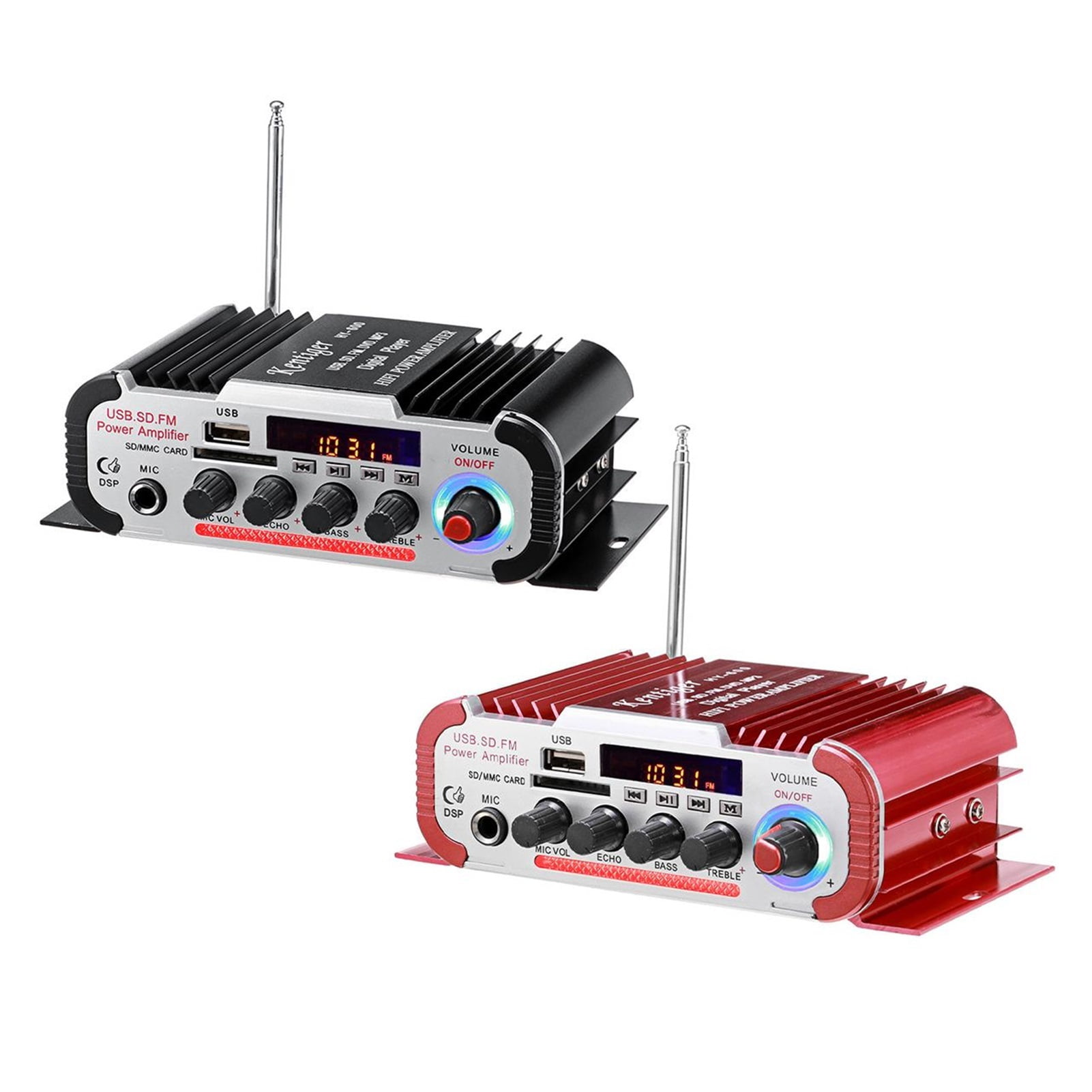 HY60 12V/ 600W Audio Home Digital Amplifiers With Mic LCD Car Audio Bass Power Amplifier FM USB SD Radio Subwoofer Speakers ,Powerful Sound Quality