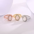 thumbnail image 2 of Teardrop Opal Ring for Women Isabella 4 Ct Pear Shape Sterling Silver CZ Halo Ginger Lyne Collection, 2 of 5