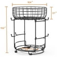 thumbnail image 4 of Auledio Mug Tree Organizer with Storage Basket Freestanding Cup Storage Organizer for Kitchen Countertop in Black, 4 of 6