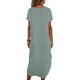 thumbnail image 5 of Vestido de Verano Casual de Mujer, Mezcla de Lino Cuello Redondo sin Mangas Botón Cambio Delantero, 5 of 9