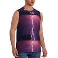 thumbnail image 2 of Bixox Men's Thunderstorm Violet Purple Printed Shirt Sleeveless Fitness Tank Top-Medium, 2 of 7