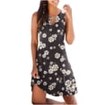 thumbnail image 2 of Robes d'Été Robe Femmes Décontractée Été en Vrac Imprimé Floral Réservoir Robe Creuse Plage Robe Sans Manches Noir XXL, 2 of 5