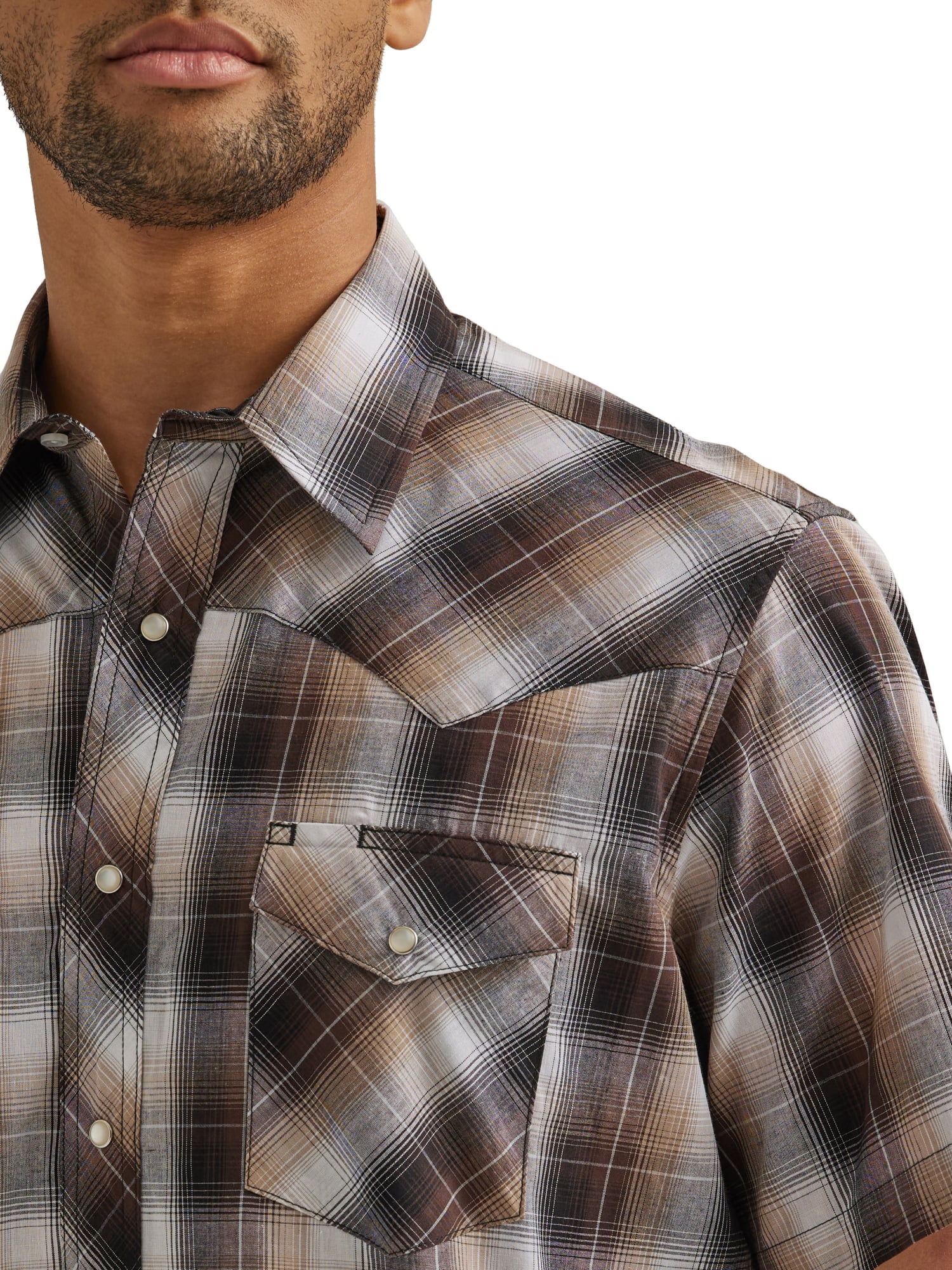Wrangler Men's Short Sleeve Western Shirt, Size S-5XL