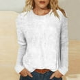 thumbnail image 2 of Posijego Womens Corduroy Long Sleeve Shirts Spring Casual T-Shirts Stretch Basic Tee Tops Loose Tshirts for Women, 2 of 7