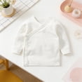 thumbnail image 2 of JAJAHO Baby Boy Girl Clothes Long Sleeve Shirts For Infant Button Up V Neck Breathable Solid Color Basic Tee 0-12M Versatile Tops, 2 of 8