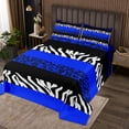 thumbnail image 2 of Erosebridal Blue Cheetah Print Coverlet Set Twin, Rustic Animals Bedding Set, Zebra Room Decor, 2-Piece, 2 of 5