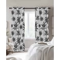 thumbnail image 6 of Tropical Botanical Blackout Curtains Light Blocking Print Window Curtains, Summer Palm Trees Black Thermal Insulated Window Drapes for Living Room Kitchen Cafe (2 Panels, 84"W x 63"L), 6 of 9