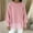 Pink, variant on Women's Crew Neck Balloon Sleeve Ribbed Knit Sweater with Chiffon Spliced Hem Loose Fit Casual Pullover Top for Fall Winter