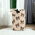 thumbnail image 2 of Foldable Laundry Hamper Bag with Handles Dirty Clothes Basket 12.6" x 11" x 22.7" Cute Brown Bow, 2 of 7