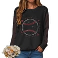 thumbnail image 7 of felwors Baseball Sweatshirt for Womens 2025 Long Sleeve Comfy Baseball Shirts Softball Crewneck Graphic Pullover Top Black, XL, 7 of 7