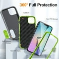 thumbnail image 2 of for iPhone 15 Plus Case with Kickstand, [10FT Military Drop Protection] Rugged Heavy Duty Hard PC+Soft Silicone Rubber Bumper Hybrid Triple-Layer Case for iPhone 15 Plus, Gray+Green, 2 of 8