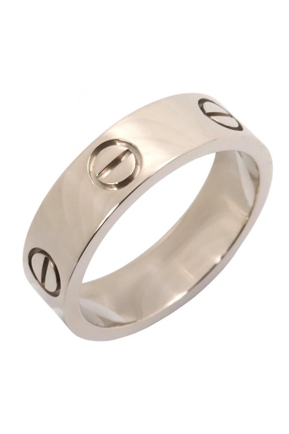Pre-Owned Cartier Love Ring, 18K White Gold, for Men and Women, Silver (Good)