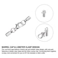 thumbnail image 3 of 10Sets 3mm Leather Cord End Caps with Lobster Claw Clasps, Barrel Terminators, Silver Tone, 3 of 6