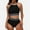Black, variant on Women's Neck Top High Waisted Bikini Set Sport Color Matching Swimsuit Two Piece Set Swim Suit Tops for Juniors Bathing Suit Shirts for Juniors Swimsuit Top Size Small Supportive Swimsuits for Women