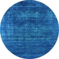 thumbnail image 1 of Ahgly Company Indoor Round Oriental Light Blue Industrial Area Rugs, 4' Round, 1 of 4