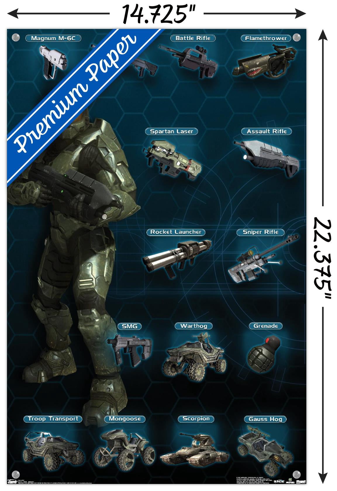 Halo 3 - Chart - Humanity Wall Poster with Push Pins, 14.725" x 22.375"