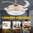 thumbnail image 6 of Datingday 42 Inch 36W LED Retractable Ceiling Fan with Bluetooth Speaker, Modern Bluetooth Fan Chandelier with Remote Control 3 Color Change, 6 of 7