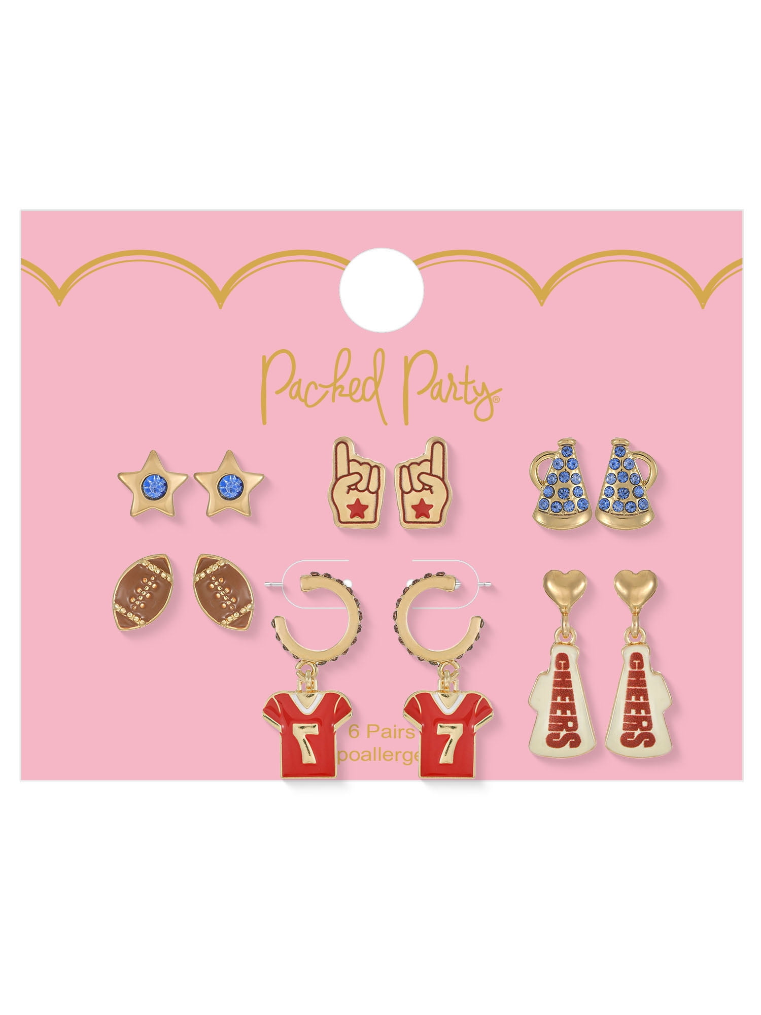 Packed Party Stadium Spirit 6-Piece Earring Set