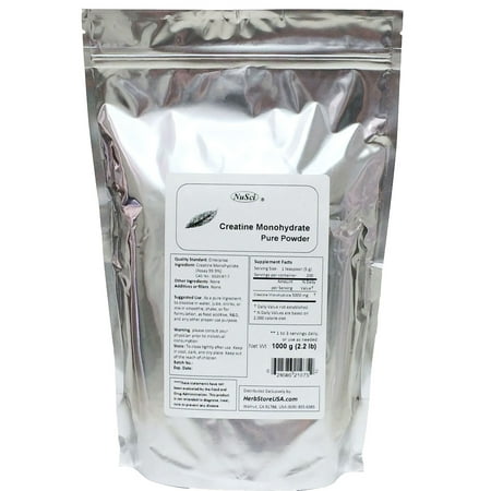 NuSci Creatine Monohydrate Powder Micronized Pure 1000 grams (2.2