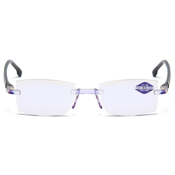 QWZNDZGR Smart Zoom Far and Near Dualuse Reading Glasses Hightech Antiblue Light Simple Slice
