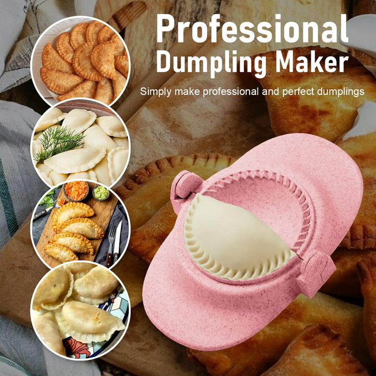 Gpoty 5Pcs Dumpling Maker Plastic Dumpling Press,Pot Sticker Mold Maker  Wrapper, Dough Pie Pastry Cutter Kitchen Gadget,beige 