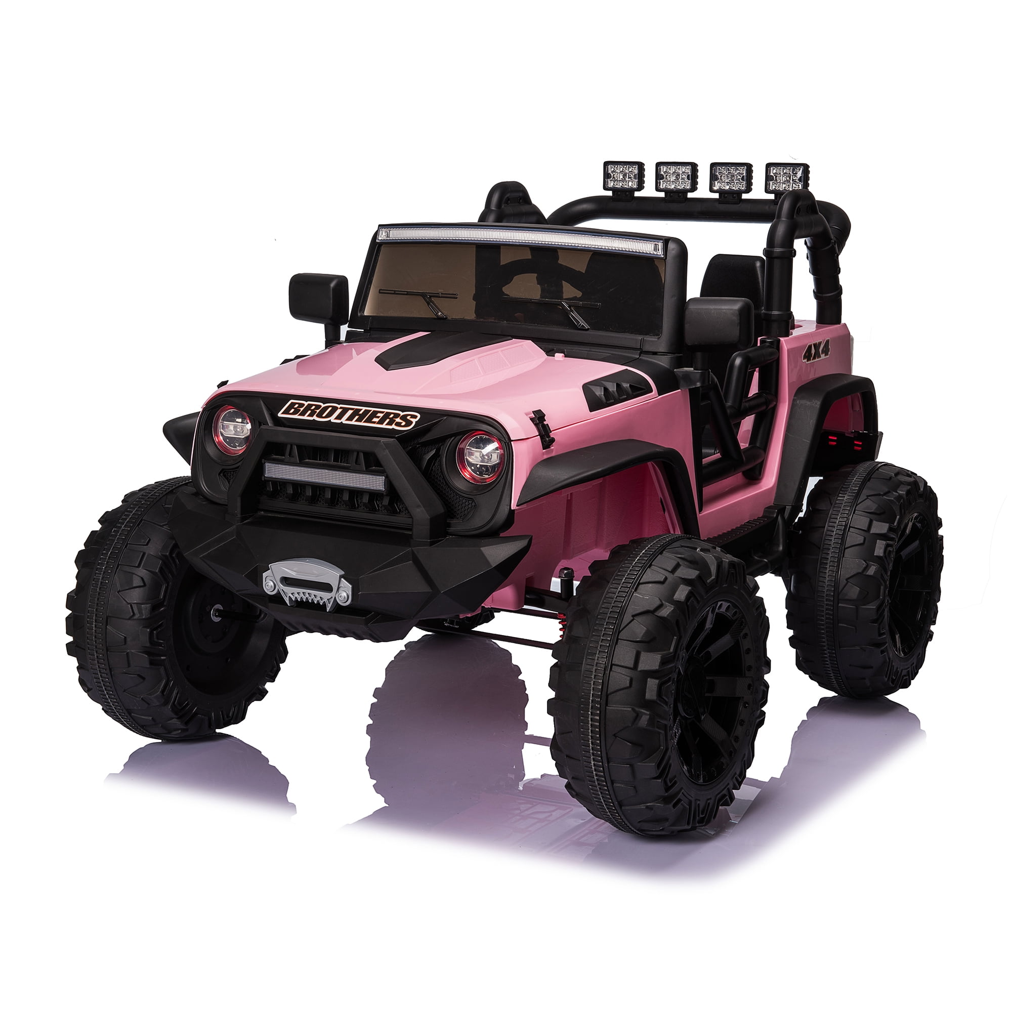 CIPACHO Double Drive Electron Kids Ride On Truck, 24V Battery Powered Toy Car with Spring Suspension, Remote Control, Pink CIPACHO Double Drive Electron Kids Ride On Truck, 24V Battery Powered Toy Car with Spring Suspension, Remote Control, Pink